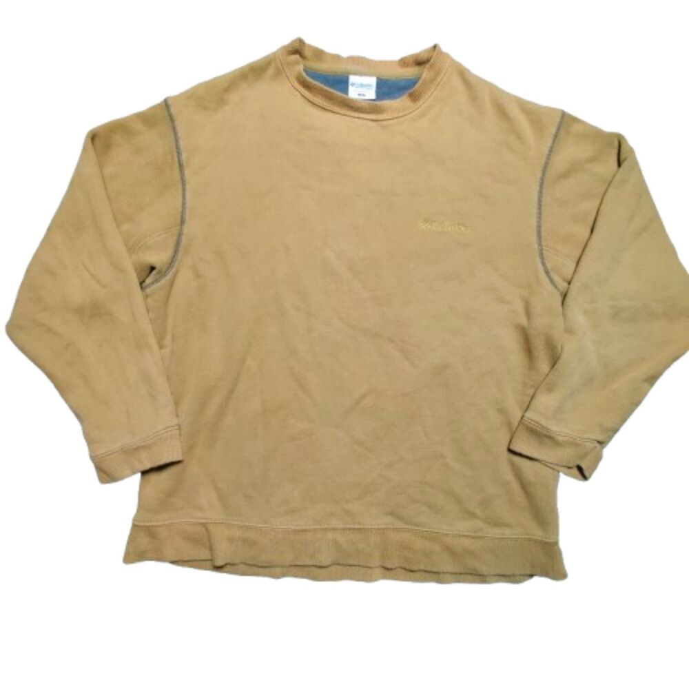 Columbia Sportswear Men’s M Tan Crewneck Sweatshirt Embroidered Logo Pullover